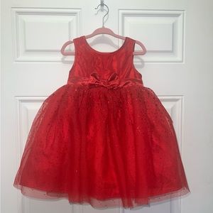Cherokee fancy, red, sparkly dress, size 2T